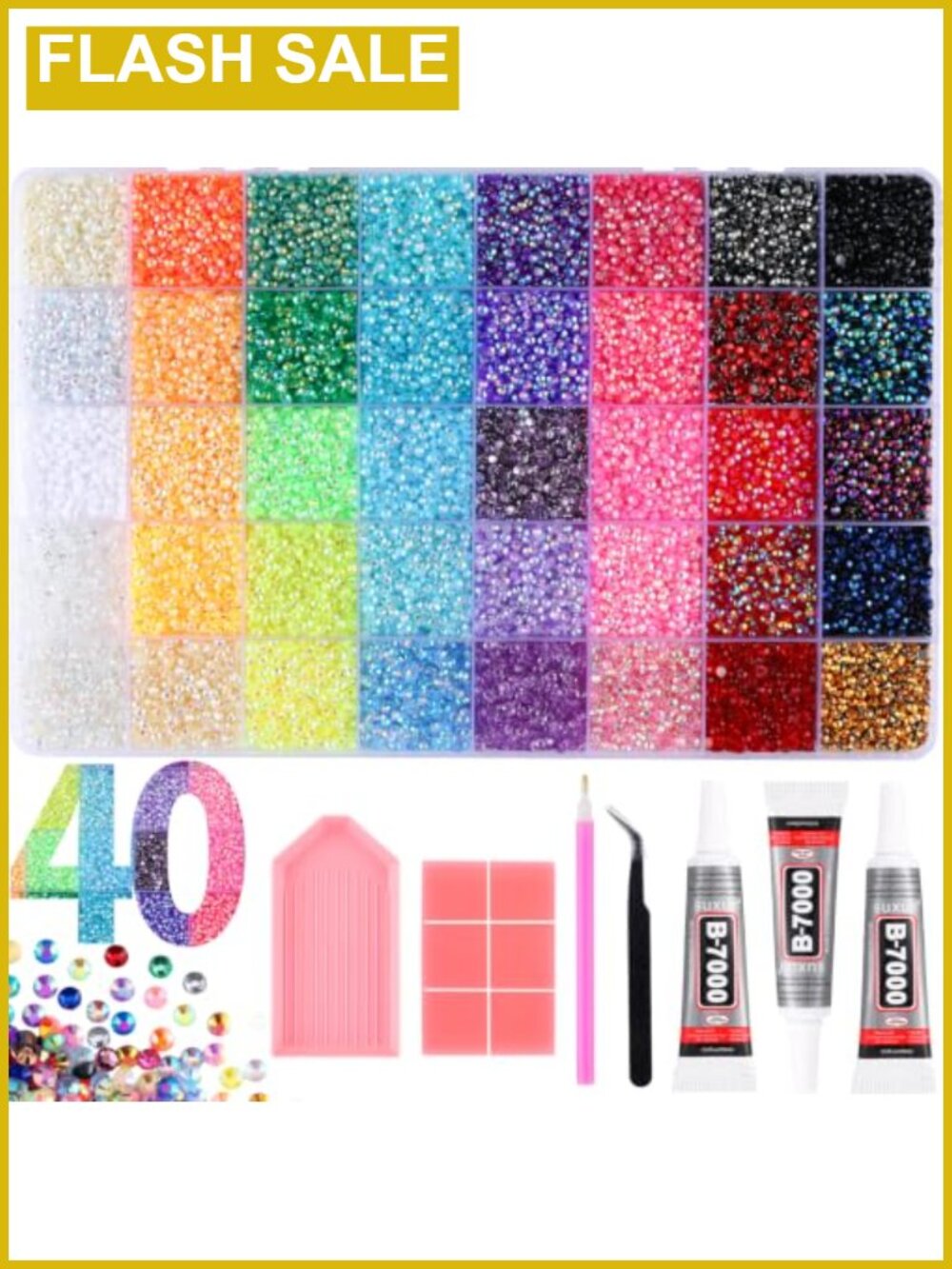 Resin Jelly Rhinestones Bedazzling Kit 3mm 41000 Pieces